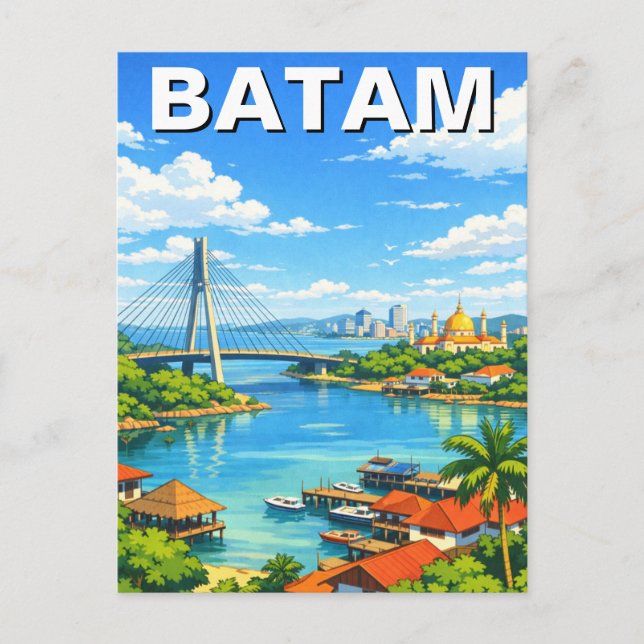 Batam Indonesia Travel Vykort (Framsida)