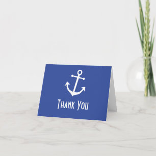 Båtankare Tacksamhetskort (Navy Blue) Tack Kort