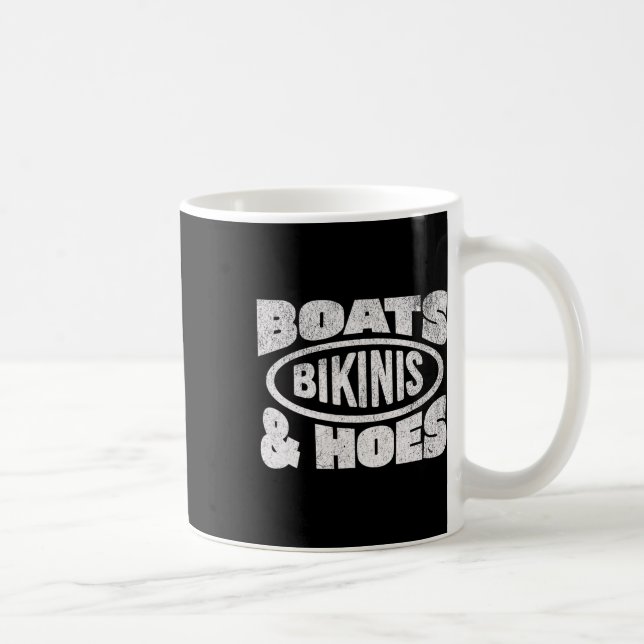 Båtar Bikiner Och Tjejvänner Båt Kärlek Båttur Kry Kaffemugg (Höger)