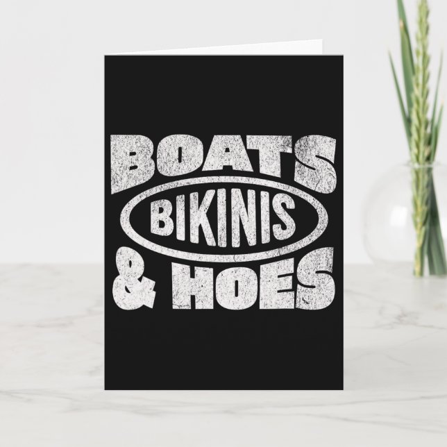 Båtar Bikinis Och Tjejvänner Båt Kärlek Båttur Kry Kort (Framsida)