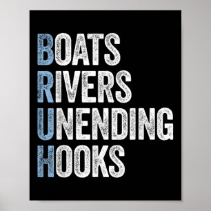 Båtar Floder Oändlig Krok Roligt Fiske Present Fis Poster