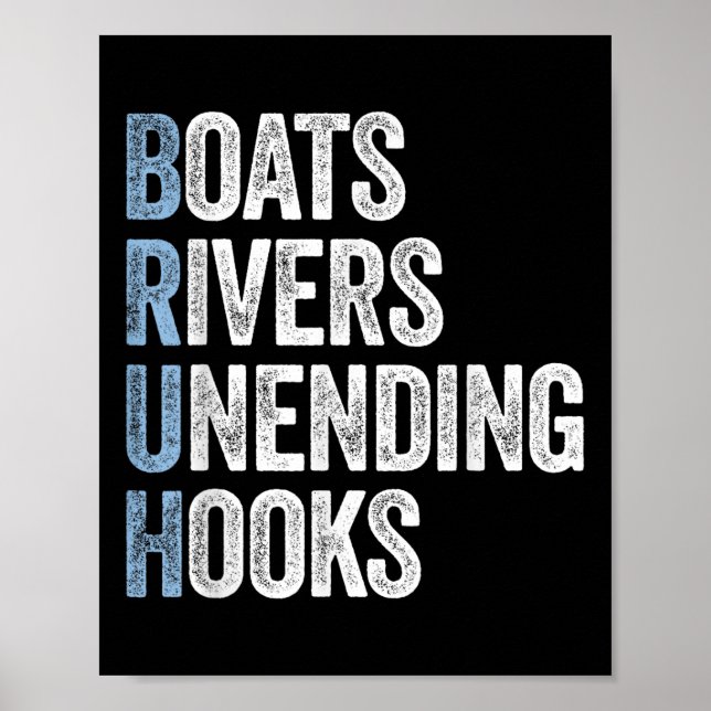 Båtar Floder Oändlig Krok Roligt Fiske Present Fis Poster (Framsidan)
