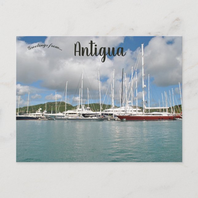 Båtar i Antigua Vykort (Framsida)
