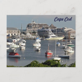 Båtar i en Cape Cod Harbour under sommaren Vykort