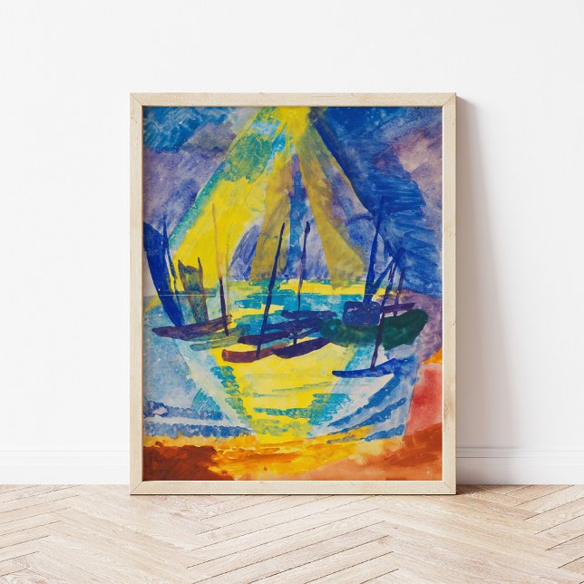 Båtar i Evening Sol | Fritz Schaefler Poster (Skapare uppladdad)