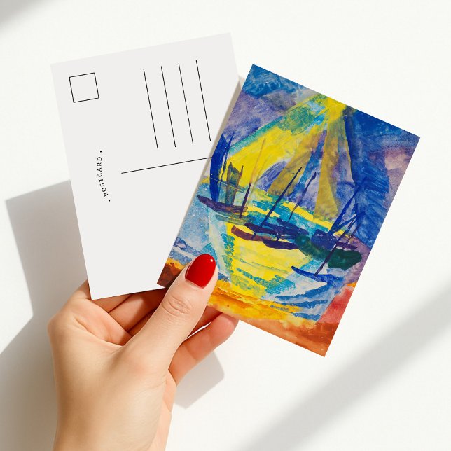 Båtar i Evening Sol | Fritz Schaefler Vykort (Skapare uppladdad)