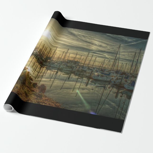 Båtar i hamn 2 presentpapper (Utrullad)