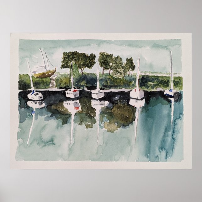 Båtar i hamn poster (Framsidan)