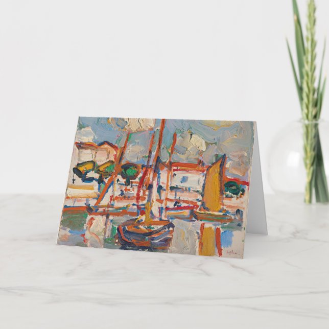 Båtar i hamn | Samuel John Peploe Kort (Framsida)