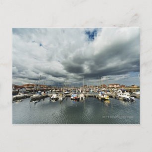 Båtar i hamn vykort