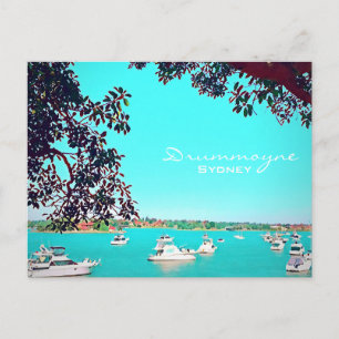 Båtar i hamnen Drummoyne Sydney-resa Vykort