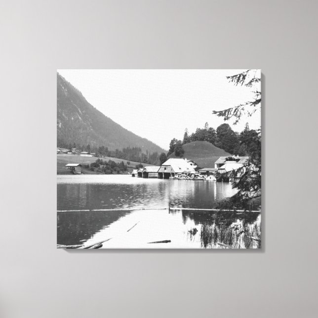 Båtar i Konigssee, 1910 Canvastryck (Framsida)