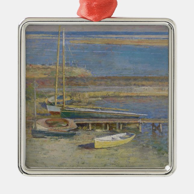 Båtar i landning (New England Ligcape) Julgransprydnad Metall (Framsidan)