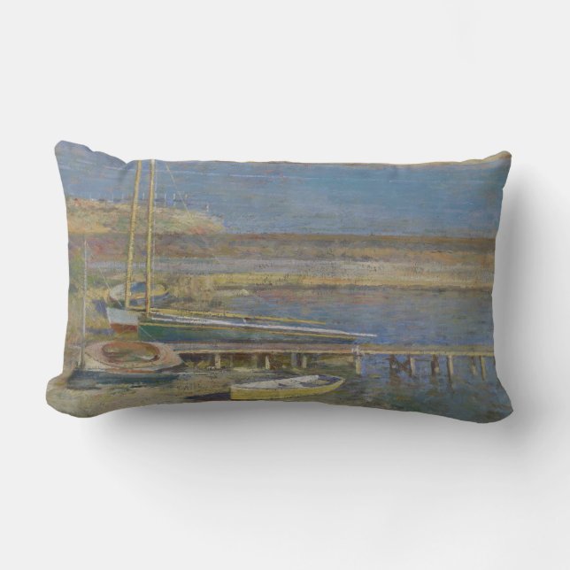 Båtar i landning (New England Ligcape) Lumbarkudde (Framsida)