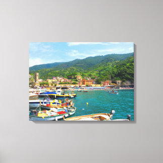 Båtar i Monterosso, Cinque Terre, Italien Canvastryck