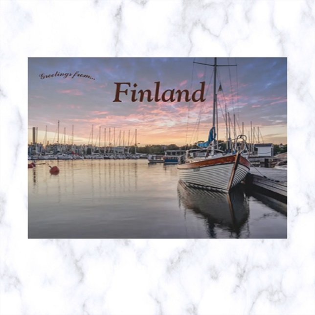 Båtar i Sirpalesaari Helsingfors Finland Vykort (Skapare uppladdad)