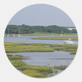 Båtar i Sjö Runt Klistermärke