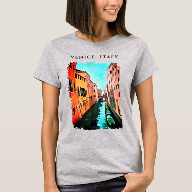 Båtar i Venedig, Italien T Shirt (Framsida)