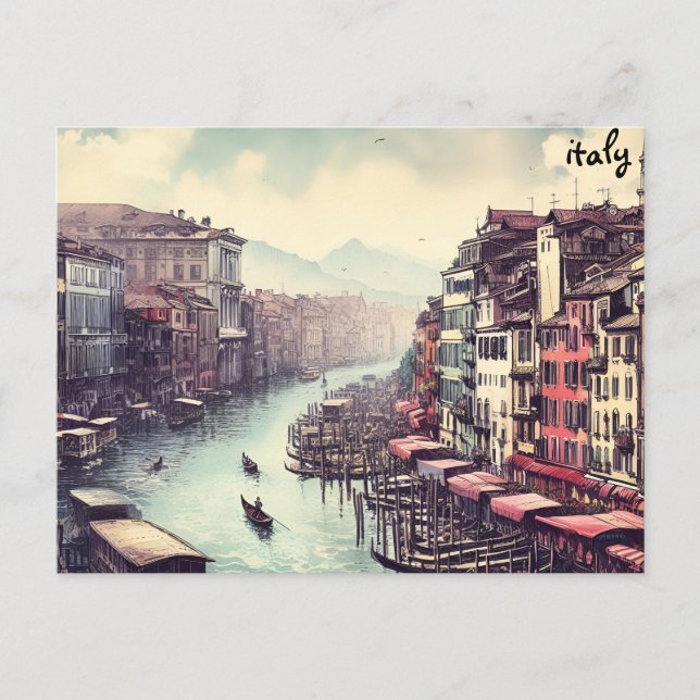 Båtar köper vykort för massutskick av karta italie (Framsida)