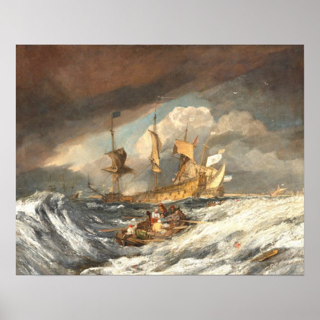 Båtar med ankare William Turner Fine Art Poster (Framsidan)