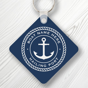 Båtar namn och segelankarrep gräns nyckelring