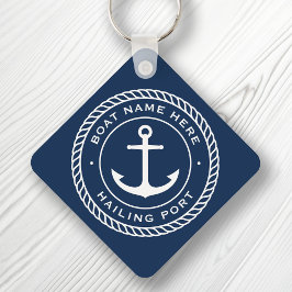 Båtar namn och segelankarrep gräns nyckelring