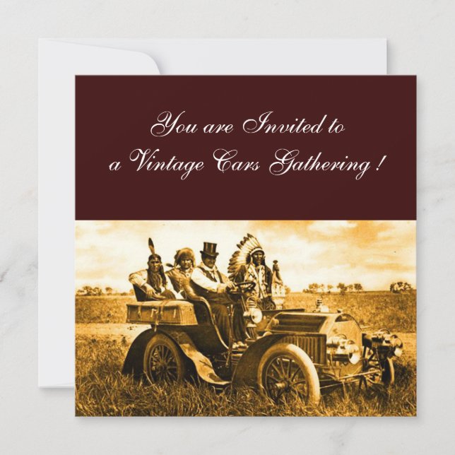 BÅTAR OCH GERONIMO SOM KÖR EN MOTORBIL INBJUDNINGAR (Framsida)