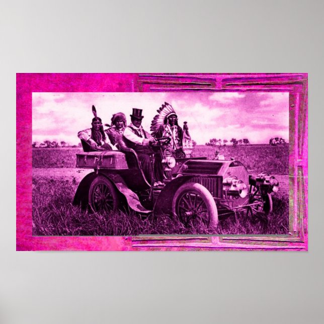 BÅTAR OCH GERONIMO SOM KÖR EN MOTORBIL POSTER (Framsidan)