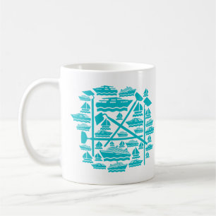 Båtar och hål, tvåtonkaffe Mugg
