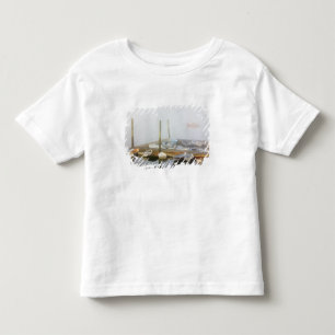 Båtar och morgondimma i Southwest Harbor, T Shirt