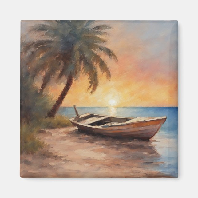 Båtar och stränder - 1 magnet (Framsidan)