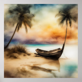 Båtar och stränder - 4 poster