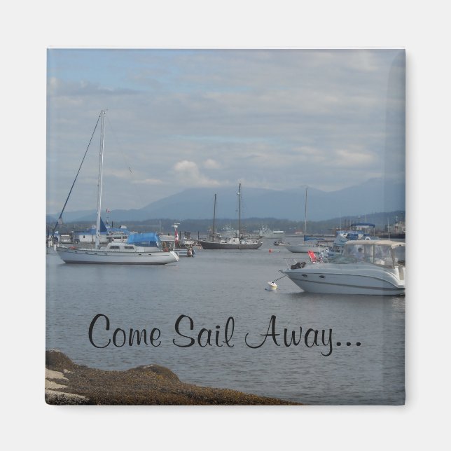 Båtar på havet magnet (Framsidan)