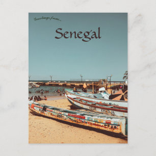 Båtar på ön Gorée Dakarregionen Senegal Vykort