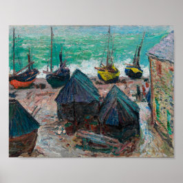Båtar på stranden vid Étretat | Claude Monet | Poster