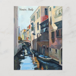 Båtar på venetianska kanalen | Venedig, vykort för