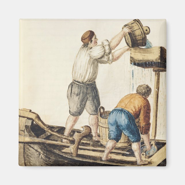 Båtar som häller färsk Vatten i rörledningarna Magnet (Framsidan)