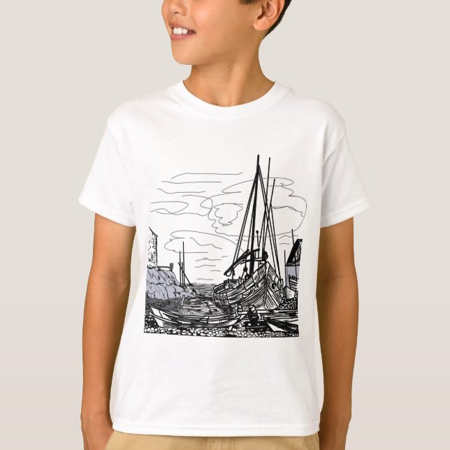 Båtar till havs t shirt (Framsida)