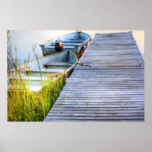 Båtar vid dockan poster