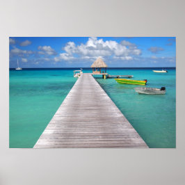 Båtar vid en brygga i Stilla havet Poster