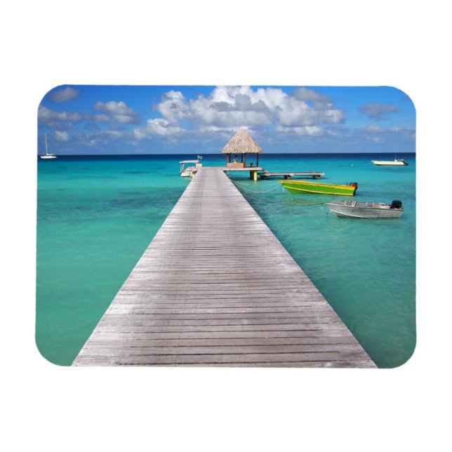 Båtar vid en brygga i Stillahavsrektangeln Magnet (Horisontell)