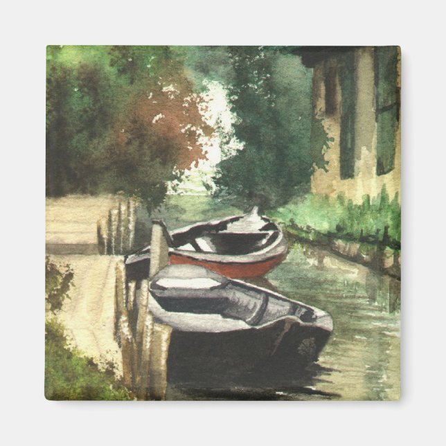 Båtar vid floden magnet (Framsidan)