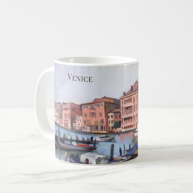 Båtar vid storkanalen - Venedig, Italien Kaffe Mug Kaffemugg (Framsida vänster)
