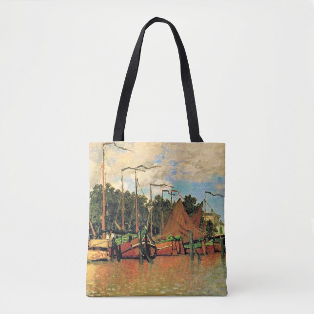 Båtar vid Zaandam av Claude Monet,  Tygkasse (Framsida)