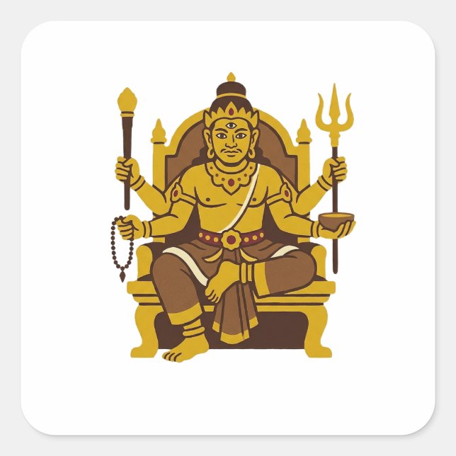 Batara Guru Fyrkantigt Klistermärke (Framsida)