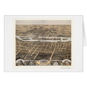 Batavia IL panorama- karta - 1869 Hälsningskort