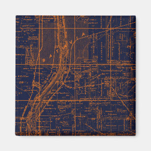 BATAVIA ILLINOIS 1871 KARTA FOX RIVER VALLEY MAGNET