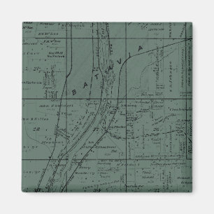 BATAVIA ILLINOIS 1871 KARTA FOX RIVER VALLEY MAGNET