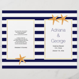 Båtbröllopsprogram för stjärnfisk och rand