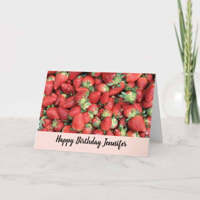 Batch av Red Juicy Strawbär Birthday Kort (Framsida)